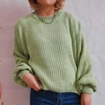 thumbnail image 1 of Juslio Womens Sweaters Pullovers Sweaters Solid Crew Neck Knit Fashion Green, 1 of 6