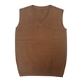 thumbnail image 1 of Juslio Womens Sweaters Pullovers Sweaters vests Solid V Neck Sleeveless Knit Coffee, 1 of 3