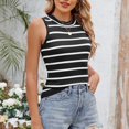 thumbnail image 1 of Juslio Womens Tank Striped Casual Crew Neck Tank,Top Breathable Summer Tank Tops, 1 of 7