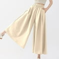 thumbnail image 1 of Juslio Womens Trousers Fashion Solid Casual High Waist Wide-leg Pants, 1 of 7