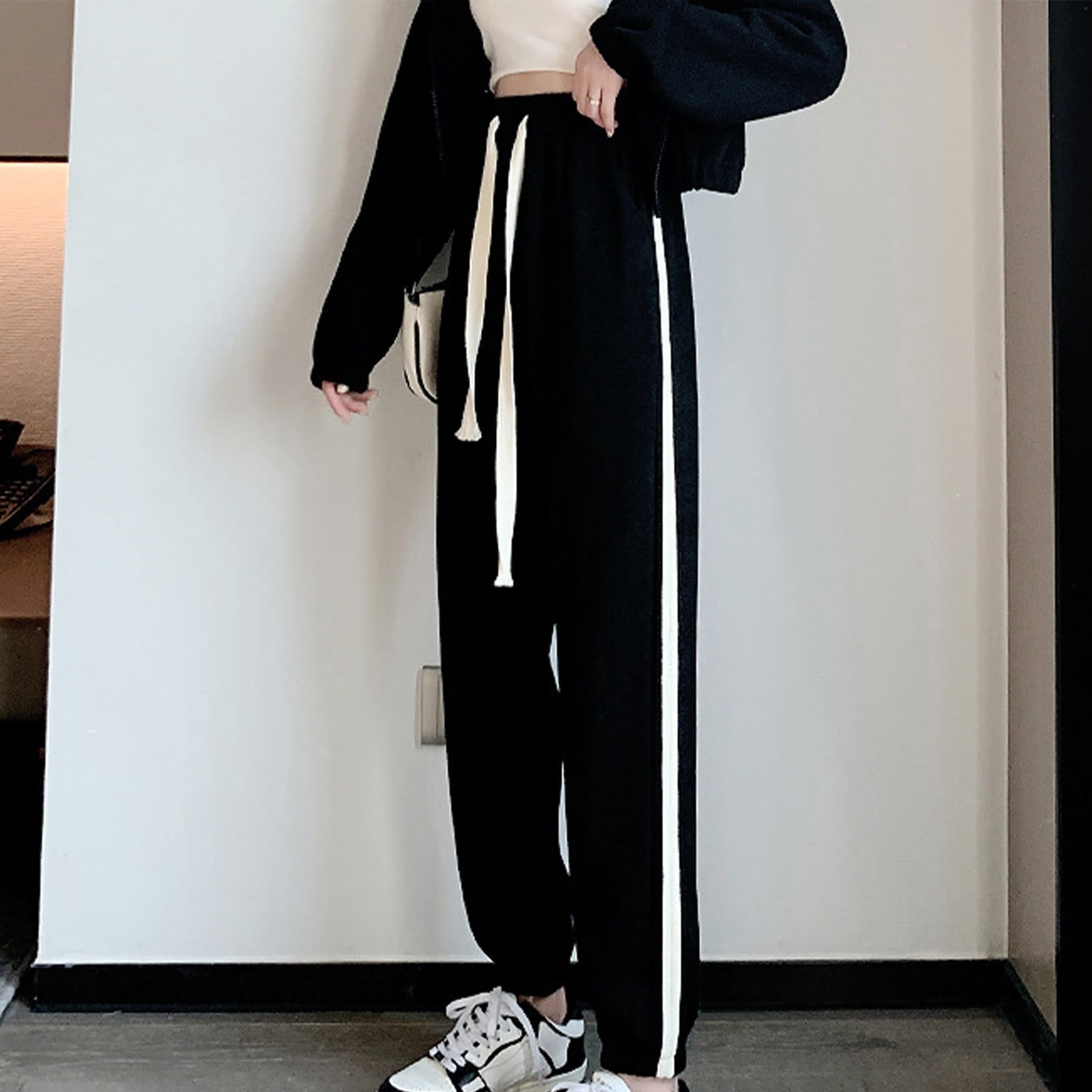 Juslio Womens Trousers Solid Casual Fashion High Waist Long Pants