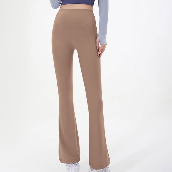 Juslio Pants for Women Elastic Yoga High Waisted Sweat Running Solid Yellow Womens Leggings