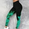 thumbnail image 1 of Juslio Pants for Women Elastic Yoga High Waisted Sweat Running Print Green Womens Leggings, 1 of 6