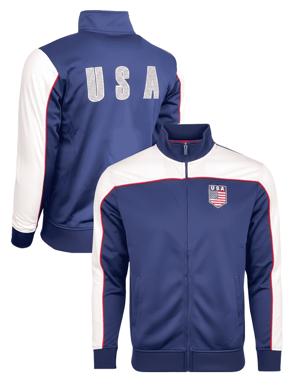 Just 4 Kicks Boys & Men's USA Flag Track Jacket, 100% Polyester, YS-XL