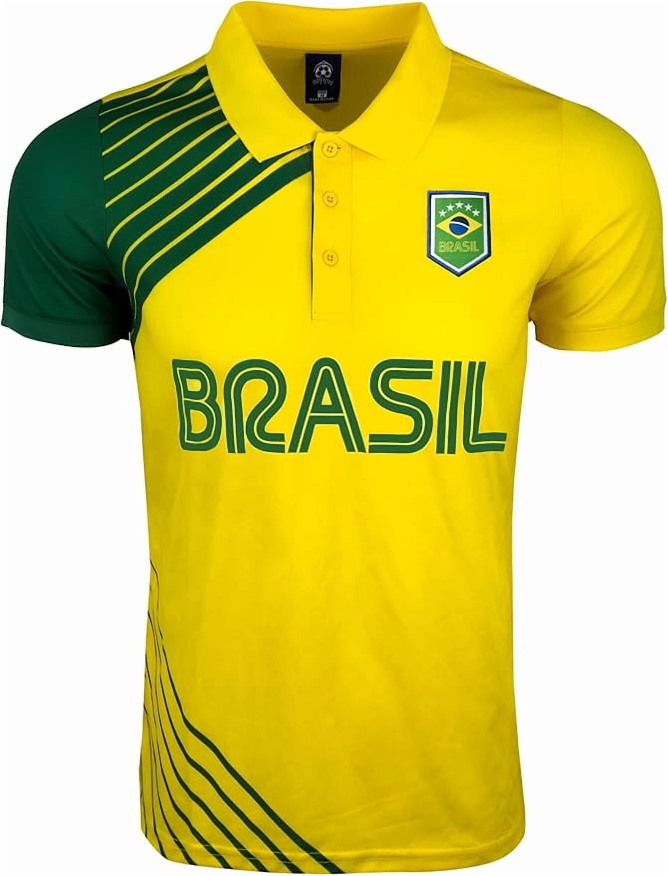 Just 4 Kicks Soccer Jersey Brazil Yellow Polyester Ys-xxl, image size:1340x1758