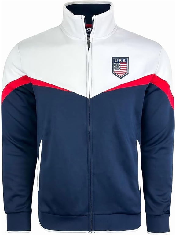 Just 4 Kicks USA Track Jacket, Red/White/Blue, 100% Poly, YS-XXL