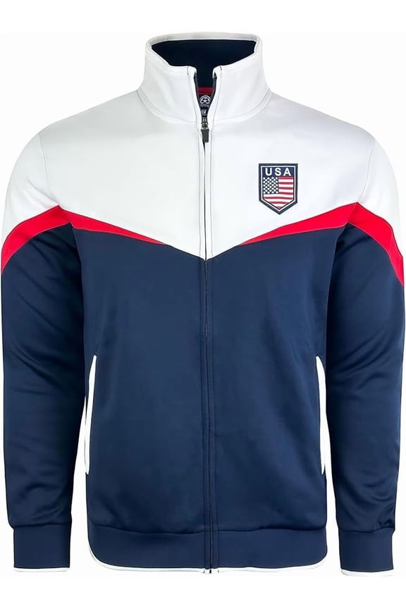 Just 4 Kicks USA Track Jacket, Red/White/Blue, 100% Poly, YS-XXL