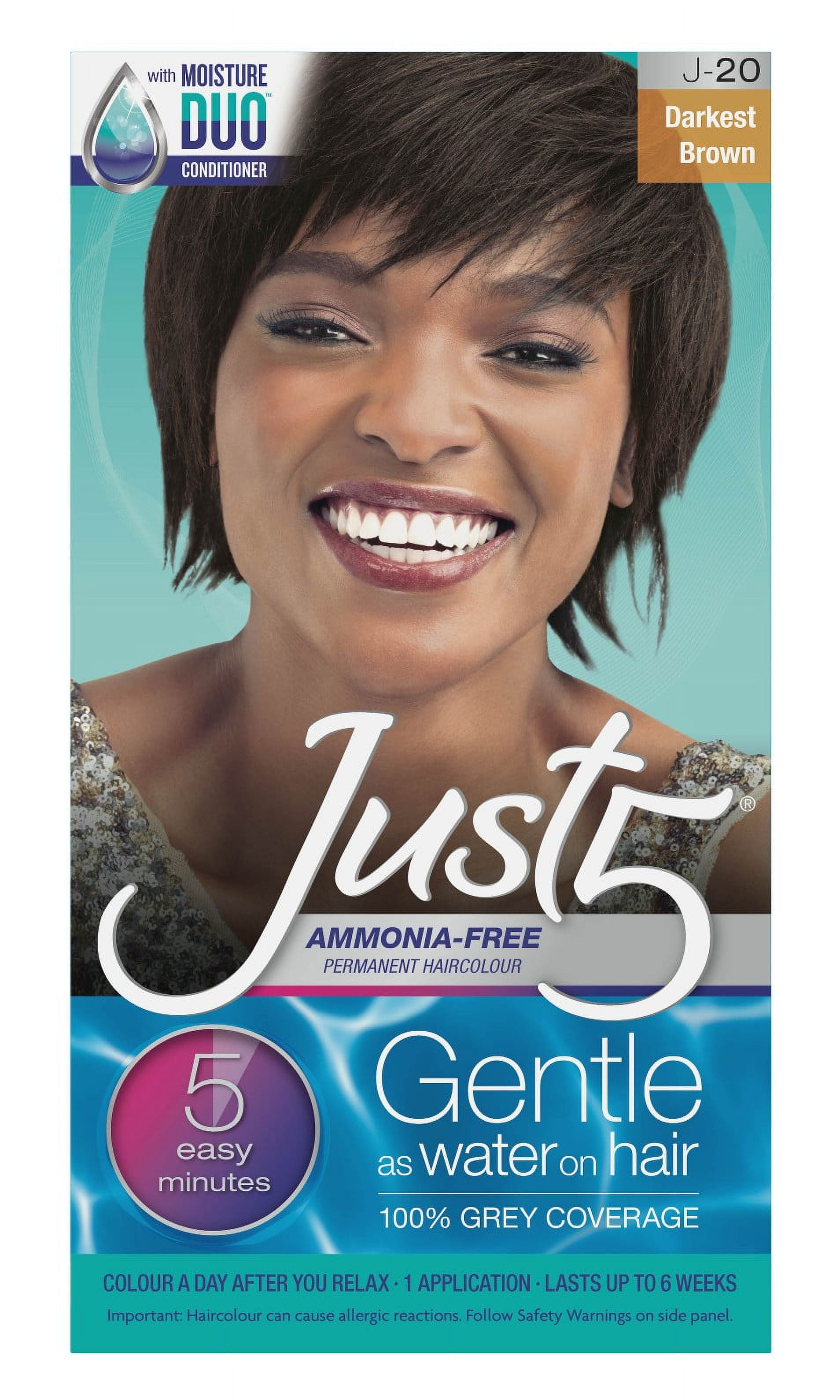 Just 5 Women Permanent Hair Color Darkest Brown, Pack of 3