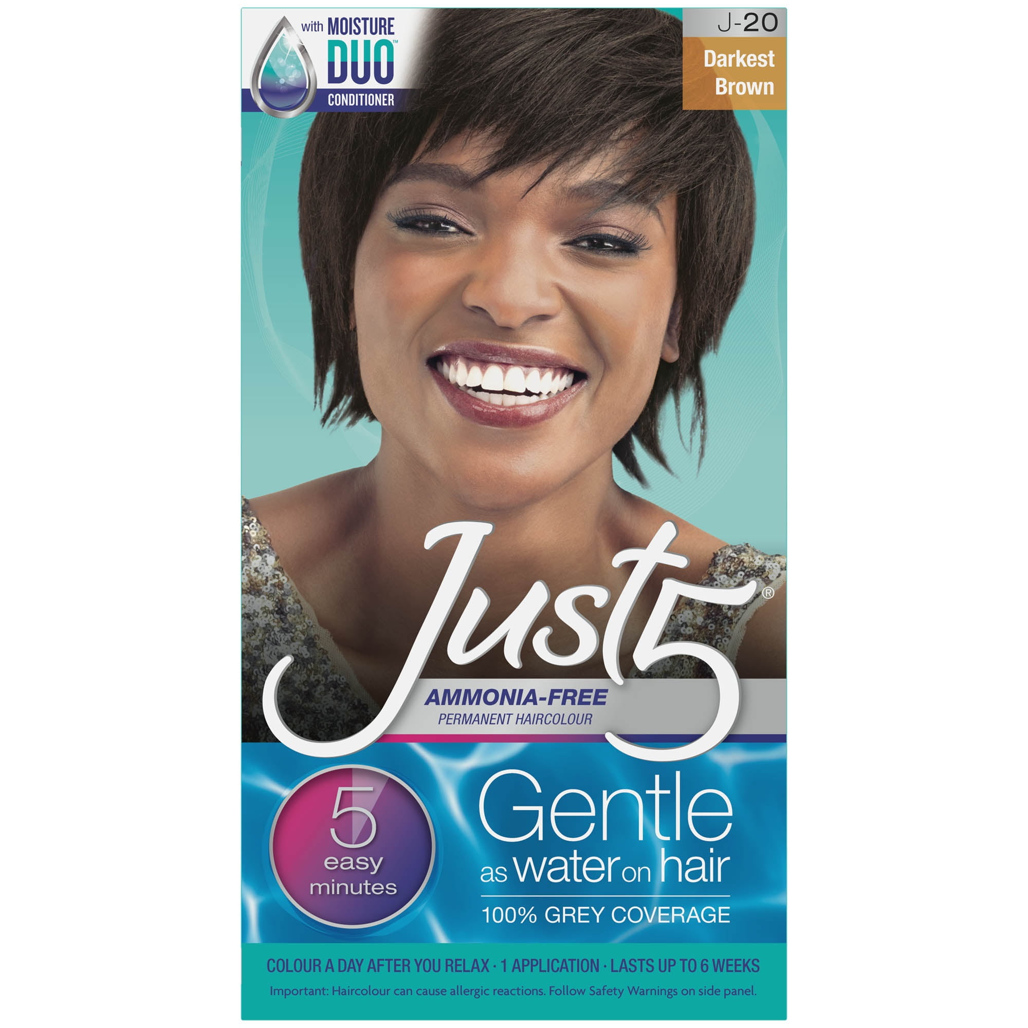 Just 5 Women Permanent Hair Color Darkest Brown, Pack of 2