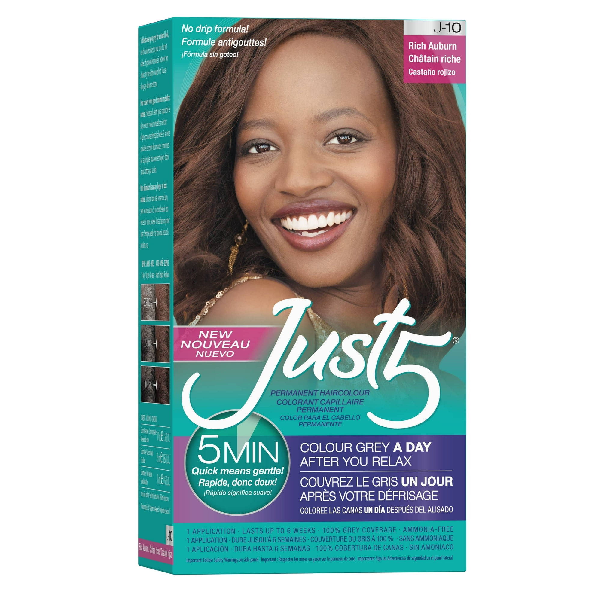 Just 5 Permanent Hair Color Rich Auburn, Lasts 6 Weeks