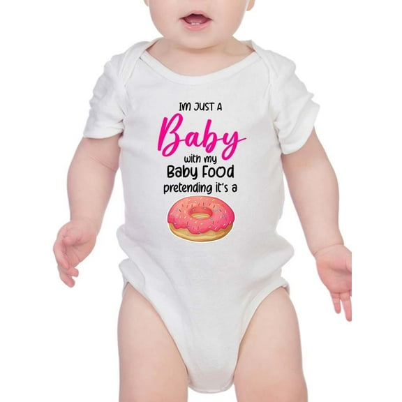 Just A Baby With Baby Food Bodysuit Infant -Smartprints Designs,  Newborn