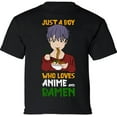 thumbnail image 1 of Just A Boy Who Loves Anime And Ramen Japanese Kawaii - XS S M L XL Kids Shirt Graphic Tee - Short Sleeve Boys Girls, 1 of 2
