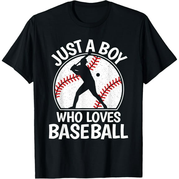 Just A Boy Who Loves Baseball Funny Baseball Lover Boys Kids T-Shirt