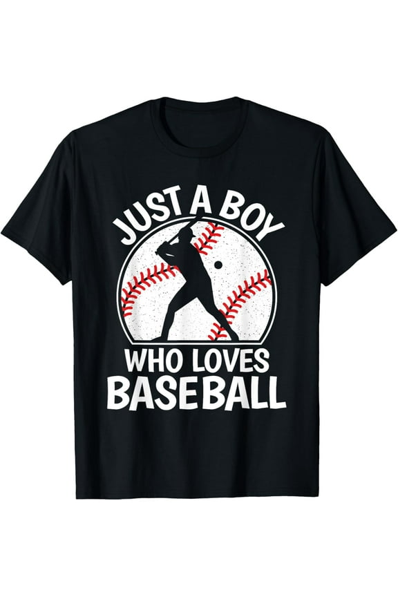 Just A Boy Who Loves Baseball Funny Baseball Lover Boys Kids T-Shirt