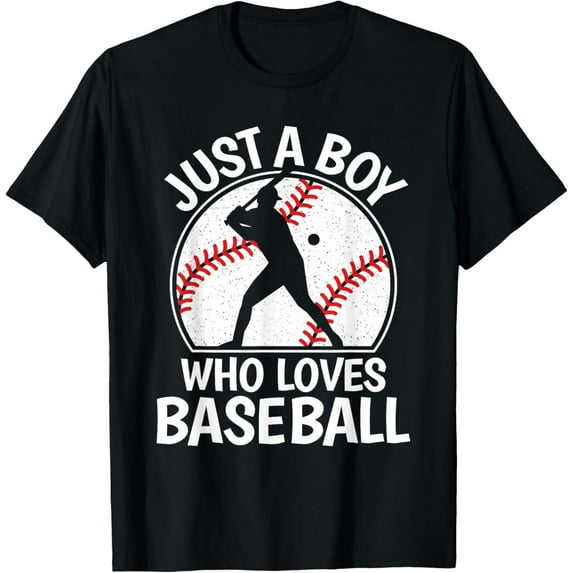Just A Boy Who Loves Baseball Funny Baseball Lover Boys Kids T-Shirt