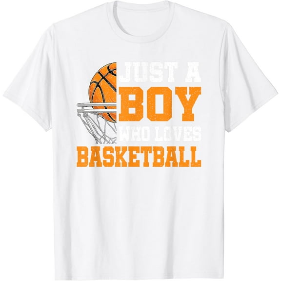Just A Boy Who Loves Basketball Funny Boys Basketball Player T-Shirt100% cotton