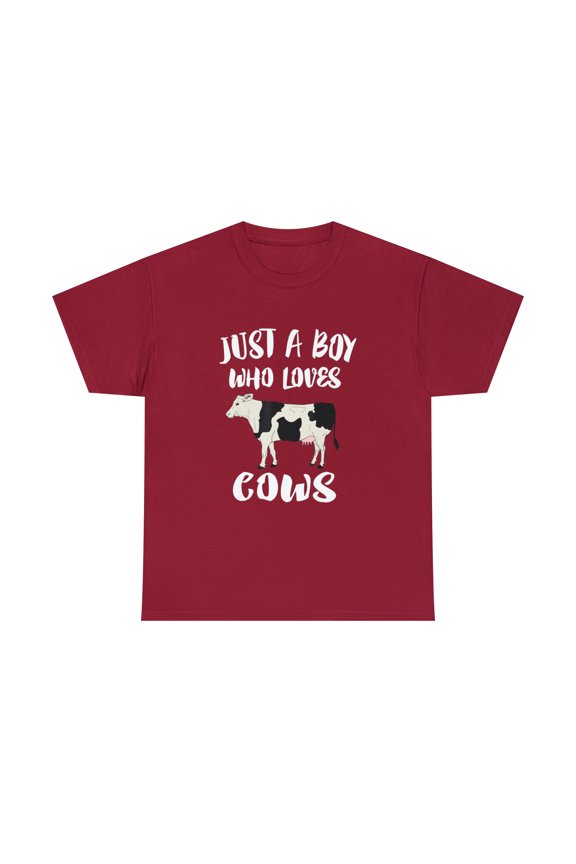 Just A Boy Who Loves Cows Animal Lover Farm Gift Tshirt