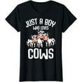 thumbnail image 1 of Just A Boy Who Loves Cows Farmers Cow Kids Toddler Boys T-Shirt, 1 of 4