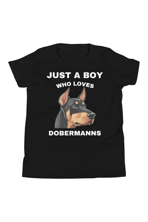 Just A Boy Who Loves Dobermanns Dog Lover Puppy Owner Gift Top Unisex T-Shirt up to size 5XL