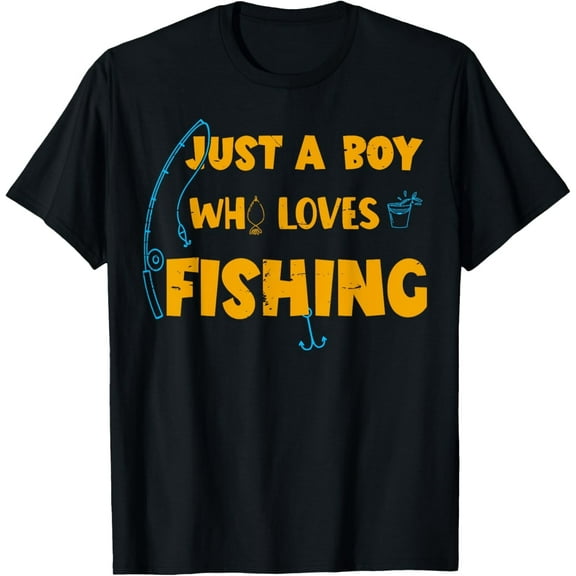 Just A Boy Who Loves Fishing Cute Boys Fishing T-Shirt Tops Tee