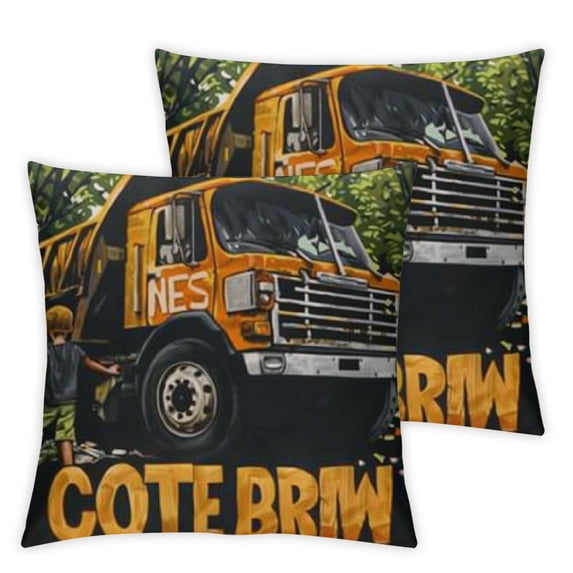 Just A Boy Who Loves Garbage TrucksSquare Throw Pillows Covers Bed Couch Double-Sided Printing Throw Pillow Cases Home Decor Sofa Bedroom
