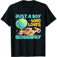 thumbnail image 1 of Just A Boy Who Loves Geography Kids Science Geology Lover T-Shirt, 1 of 4