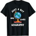 thumbnail image 1 of Just A Boy Who Loves Geography Mapmaking Earth Geographer T-Shirt, 1 of 4