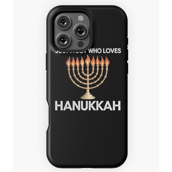 Just A Boy Who Loves Hanukkah Gift Phone Case for iPhone 16 15 14 13 12 11 Pro Max