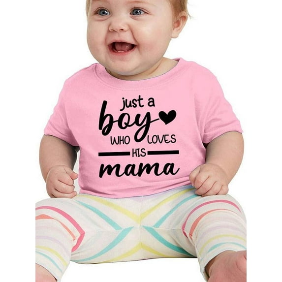 Just A Boy Who Loves His Mama T-Shirt Infant -Smartprints Designs, 18 Months