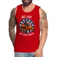 thumbnail image 1 of Just A Boy Who Loves Mowers Men’s Premium Tank, 1 of 7