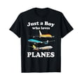 thumbnail image 1 of Just A Boy Who Loves Planes T-Shirt & Toddler Airplane Lover T-Shirt, 1 of 5