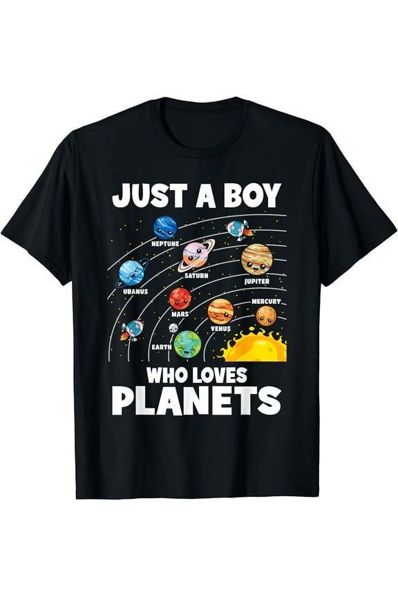 Just A Boy Who Loves Planets Solar System Astrology Space T-Shirt