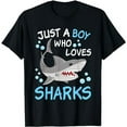 thumbnail image 1 of Just A Boy Who Loves Sharks Funny Ocean Animal Shark Kid T-Shirt, 1 of 5