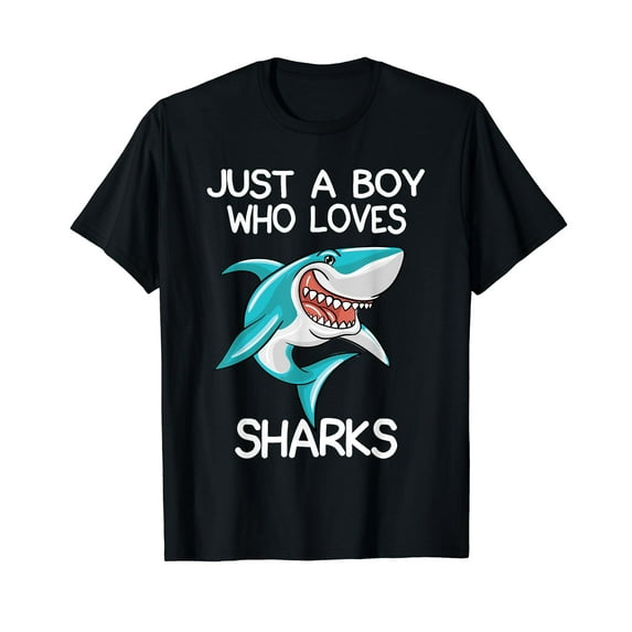Just A Boy Who Loves Sharks Gift Shark Lover Gifts T-Shirt