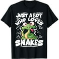 thumbnail image 1 of Just A Boy Who Loves Snakes Snake Lover Gift T-Shirt, 1 of 3