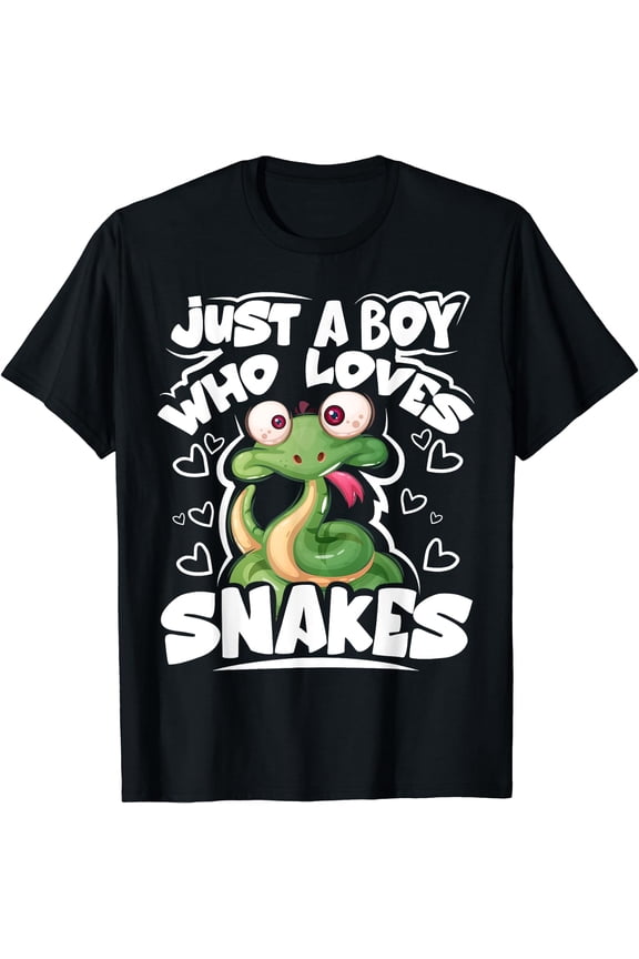 Just A Boy Who Loves Snakes Snake Lover Gift T-Shirt