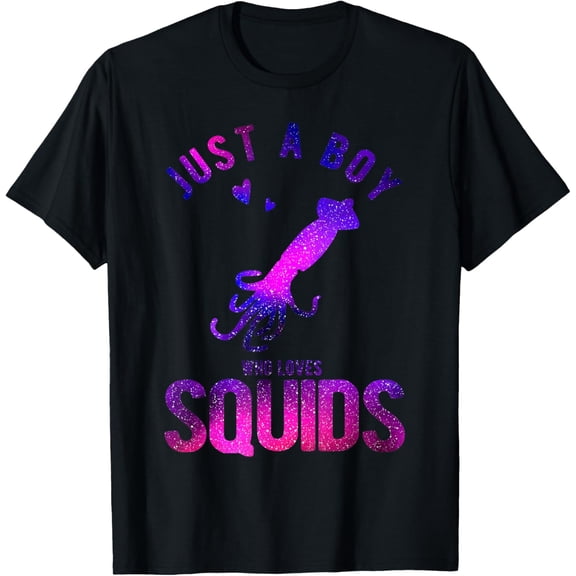 Just A Boy Who Loves Squids Squid Lover Funny Squid T-Shirt