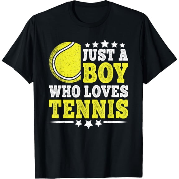 Just A Boy Who Loves Tennis Funny Tennis Lover Boys Kids T-Shirt