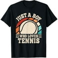 thumbnail image 1 of Just A Boy Who Loves Tennis Retro Tennis Boys Kids Funny Creative Graphic T-Shirt, 1 of 3