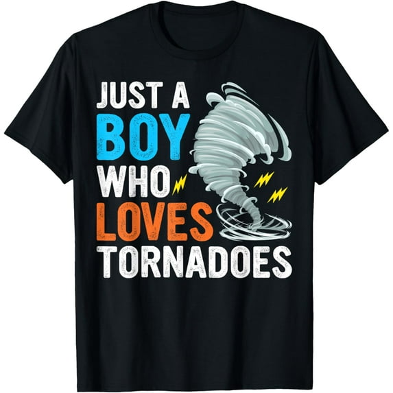 Just A Boy Who Loves Tornadoes Boys Storm Weather Chaser T-Shirt