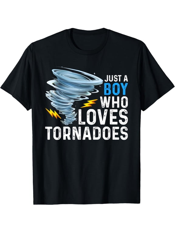 Just A Boy Who Loves Tornadoes Storm Weather Chaser Kids T-Shirt