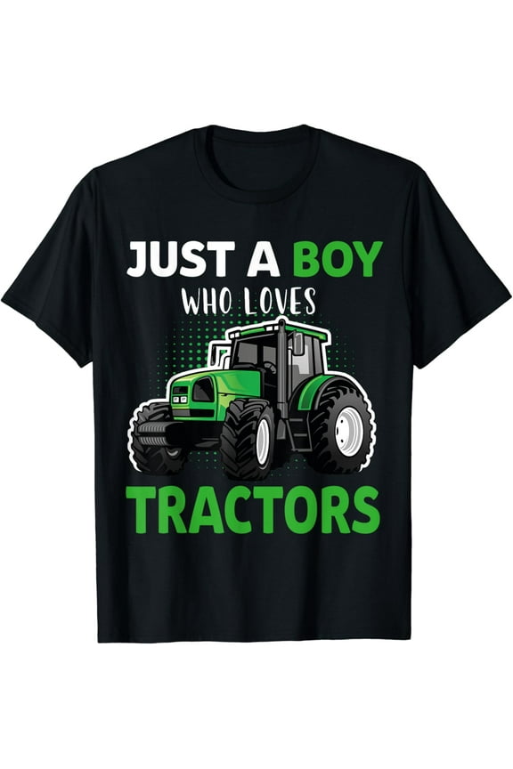 Just A Boy Who Loves Tractors Farm Boys Kids T-Shirt