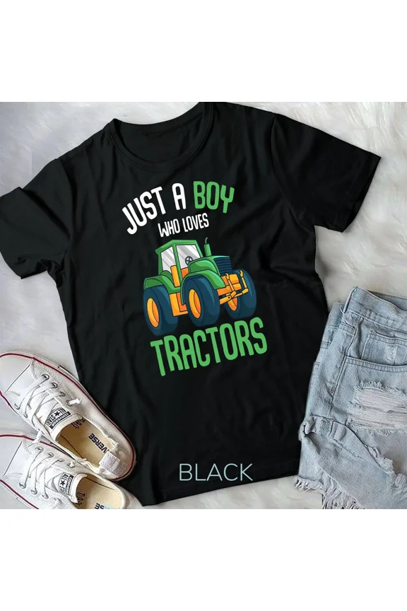 Just A Boy Who Loves Tractors Farm Boys Unisex Tshirt