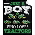 thumbnail image 1 of Just A Boy Who Loves Tractors Flannel Lightweight Blankets Quilt Plush Fleece Soft Bedding Throw Blanket for Couch and Bed 60"x50" for Teens, 1 of 1