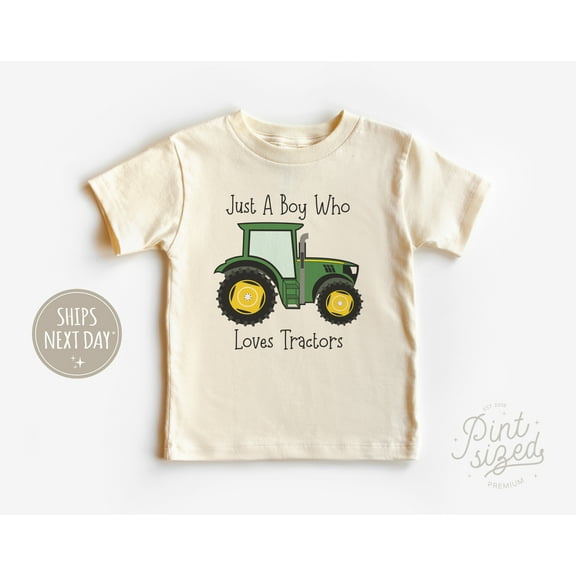 Just A Boy Who Loves Tractors Toddler Shirt, Trendy Farm Kids Shirt, Tractor Boys Tee, Country Boy Shirt TODDLER SHORT SLEEVE TEE BELLA CANVAS 3001T