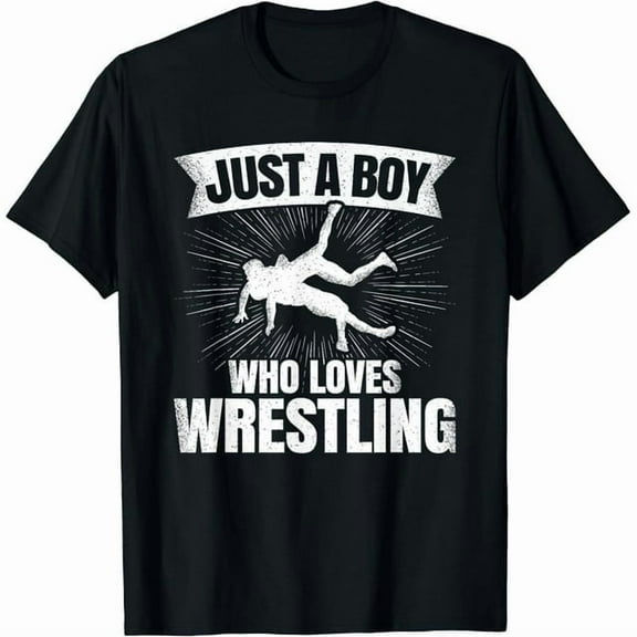 Just A Boy Who Loves Wrestling Wrestler Boys Kids T-Shirt