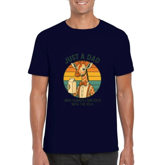 Just A Dad Who Always Came Back With The Milk Funny Gift T-Shirt, for men & women, up to size 5XL