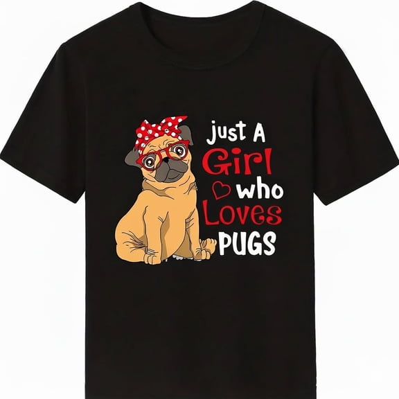 Just A Gi Who Loves Pugs - Cute Pug Lover Gis T-S1Hirt
