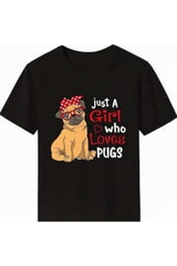 Just A Gi Who Loves Pugs - Cute Pug Lover Gis T-SHirt