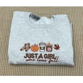 thumbnail image 1 of Just A Gir Who Loves Fall Embroidered Sweatshirt, 1 of 3